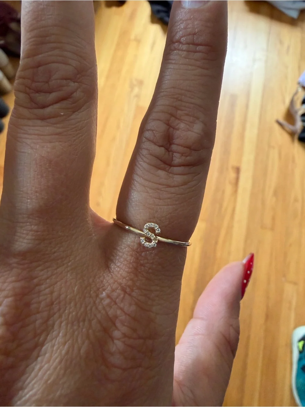 Delicate Gold S Ring - Dainty Women's Jewelry in Gold
